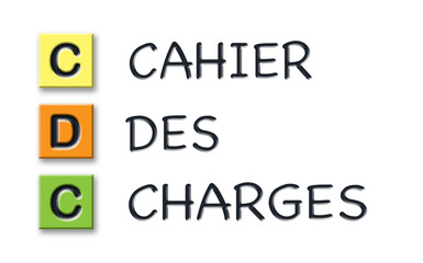 CDC initials in colored 3d cubes with meaning in french language