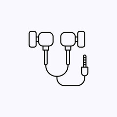 earphones icon thin line isolated on white background