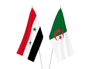 Fototapeta na wymiar Algeria and Syria flags