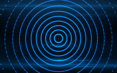 Abstract technology lines ripple with dots.Circle pattern technology.Signal network concept