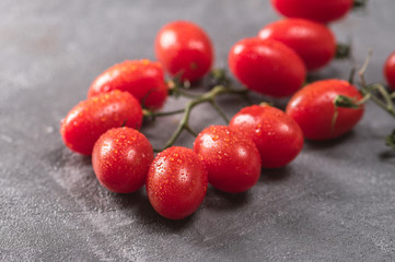 Close up view of fresh cherry tomatoes