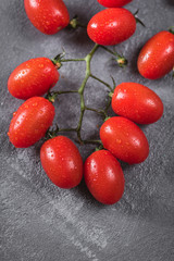 Close up view of fresh cherry tomatoes
