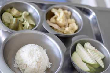 Thai Food in a Tray in Hospital Culinary Organic Recipe for.Patients.