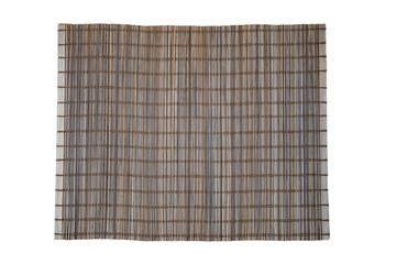 Isolated with clipping path, vintage wooden placemat close up.