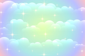 Fototapeta premium vibrant clouds background with shiny stars