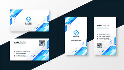 stylish blue business card template design set