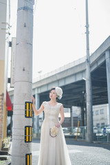 Obraz premium 街角の花嫁