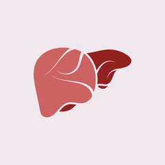 Liver Icon Flat logo Style Organs Of The Human template Design