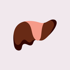 Liver Icon Flat logo Style Organs Of The Human template Design