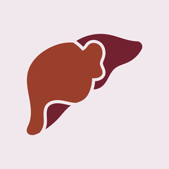 Liver Icon Flat logo Style Organs Of The Human template Design