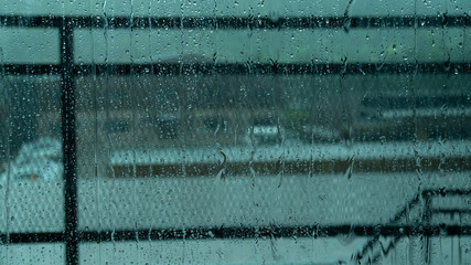 Fototapeta premium rain drops on the window glass