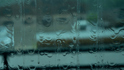 rain drops on the window glass