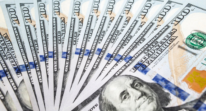 dollar bill money banknotes top view