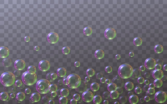 Soap bubbles located below