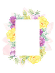 Garden summer spring flower template invitation card valentine asian blossom botanical garden illustration hand drawn for card