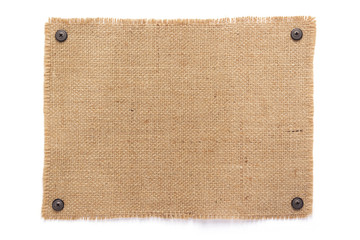 burlap hessian sacking texture  at white background