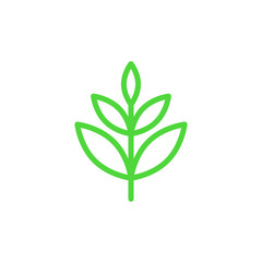 Leaf logo plant green nature vector floral illustration geometric botanic garden beauty spa wellness health organic bio eco fresh leaves herbal