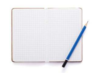 notepad or notebook paper at white background