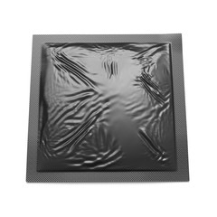 Black package foil sachet. Mockup. Blank design template. 3d render