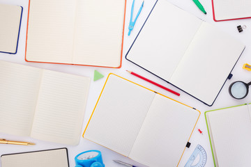 notepad or notebook paper at white background