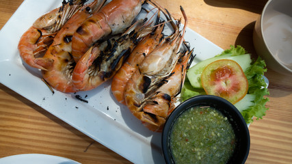 Grilled River Shrimp for Thai Seafood