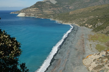 La plage de Nonza en Haute-Corse