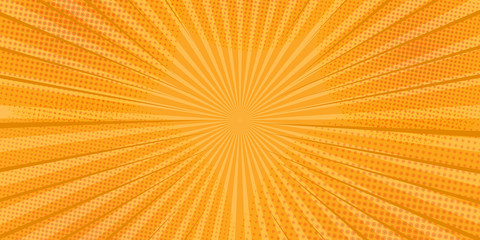 Orange yellow light line comic star vector presentation background design.