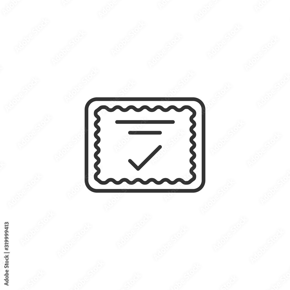 Poster approve certificate icon in flat style. document check mark vector illustration on white isolated ba