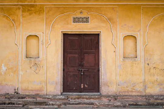 Ancient vintage Indian door.