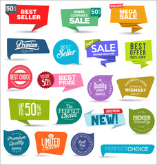 Modern sale stickers and tags colorful collection