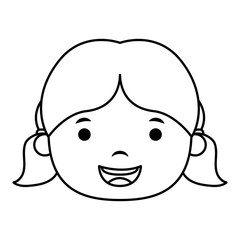 cute little girl head character