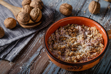 Baked granola with nuts and coconut