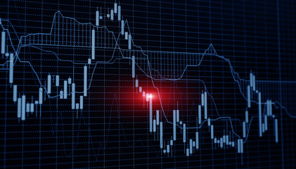 Blue abstract stock market trading chart