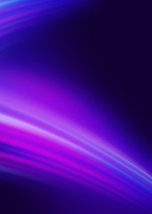 Dark blue abstract background with ultraviolet neon glow, blurry light lines, waves