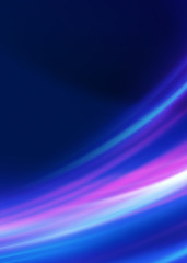 Fototapeta premium Dark blue abstract background with ultraviolet neon glow, blurry light lines, waves