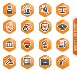 Police icons set
