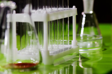 A desk at a chemistry lab or clinic.