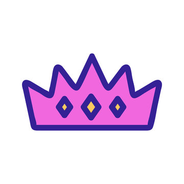 the tiara of the queen icon vector. A thin line sign. Isolated contour symbol illustration