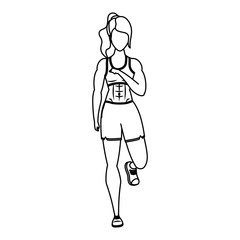 young woman athlete running character