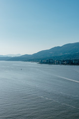 The water of the Burrard Inlet in near Vancouver in Canada
