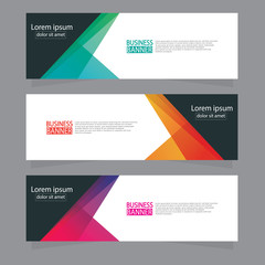 Fototapeta premium Vector abstract design web banner template. Web Design Elements - Header Design. Abstract geometric web banner template on grey background.Modern banner.