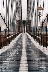 The Brooklyn Bridge from New York City in Winter II