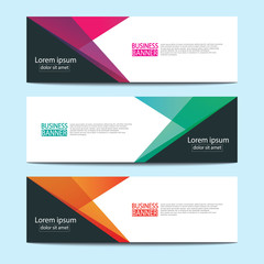 Vector abstract design web banner template. Web Design Elements - Header Design. Abstract geometric web banner template on grey background.Modern banner.