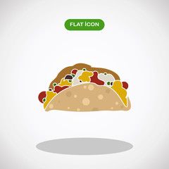 Taco icon. Mexican food concept. Vector illustration.