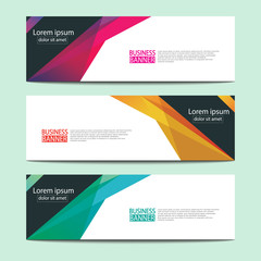 Naklejka premium Vector abstract design web banner template. Web Design Elements - Header Design. Abstract geometric web banner template on grey background.Modern banner.