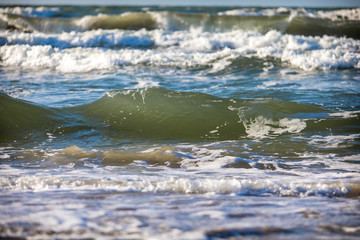 Baltic sea waves  in sunny day 