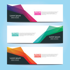 Fototapeta premium Vector abstract design web banner template. Web Design Elements - Header Design. Abstract geometric web banner template on grey background.Modern banner.