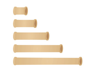 Copper pipe tube set. vector illustration