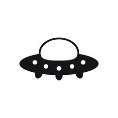 Cartoon UFO icon, vector illustration on white background