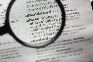 The word or phrase Abandoned in a dictionary.